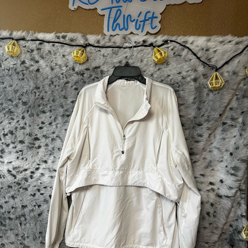 Lululemon Stretch Ripstop Run Jacket White 1/2 Zi… - image 4